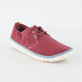 Mens Timberland EK Handcraft 5311A Burgundy Canvas Lace Up Low Top Casual Shoes